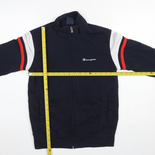 Champion Men's Blue Full Zip Sweatshirt Small Logo Sports Top