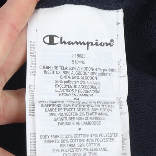 Champion Men's Blue Full Zip Sweatshirt Small Logo Sports Top