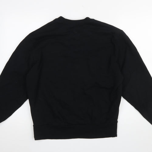 Collusion Men's Black XS Cotton Crew Neck Pullover Sweatshirt