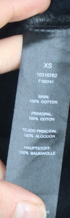 Collusion Men's Black XS Cotton Crew Neck Pullover Sweatshirt