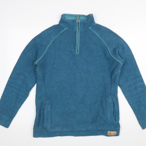 Weird Fish Women's Blue XL 1/4 Zip Pullover Sweatshirt Cotton Blend
