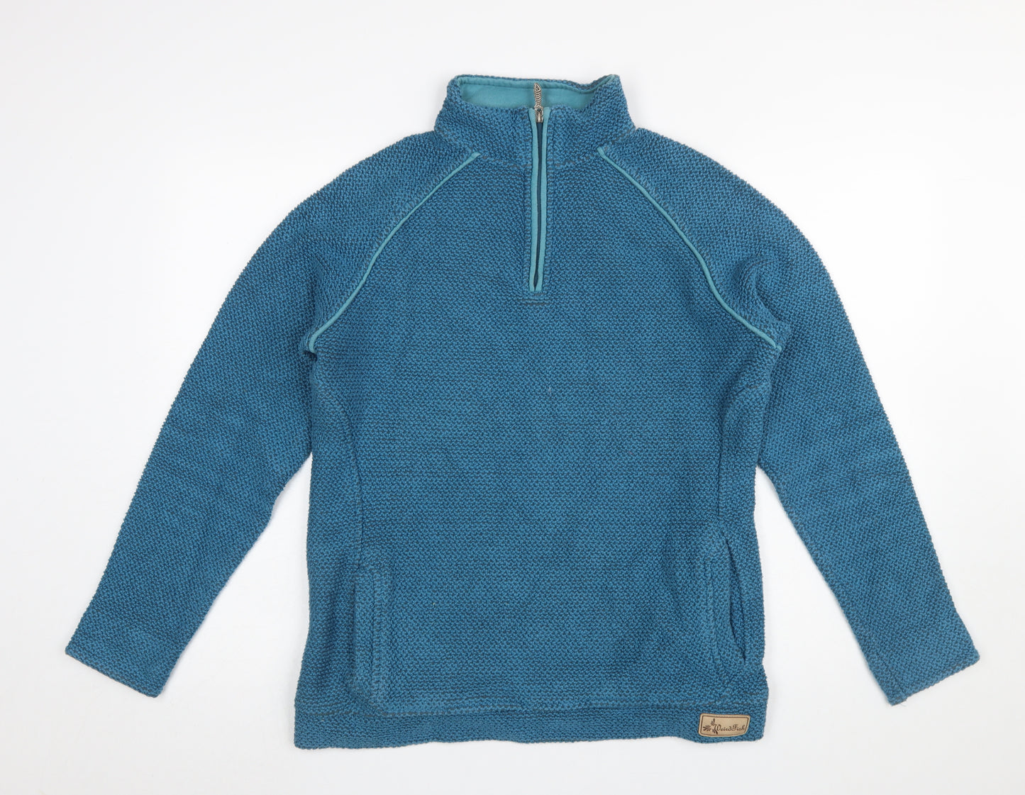 Weird Fish Women's Blue XL 1/4 Zip Pullover Sweatshirt Cotton Blend