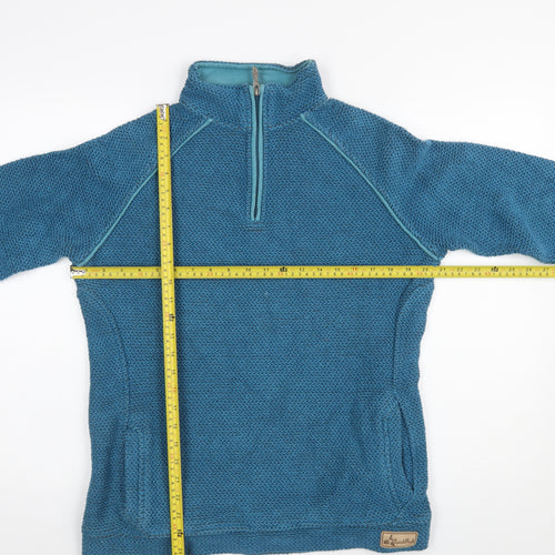 Weird Fish Women's Blue XL 1/4 Zip Pullover Sweatshirt Cotton Blend