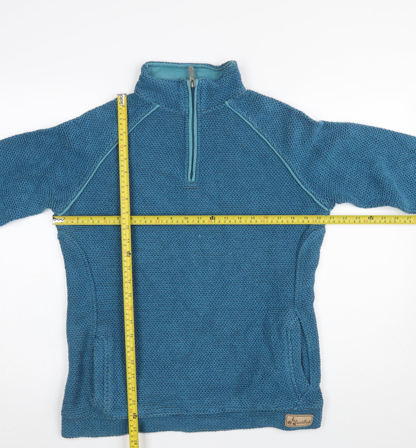 Weird Fish Women's Blue XL 1/4 Zip Pullover Sweatshirt Cotton Blend