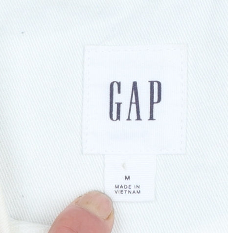 GAP Men's Green Colourblock Polo Shirt M 100% Cotton Classic Fit
