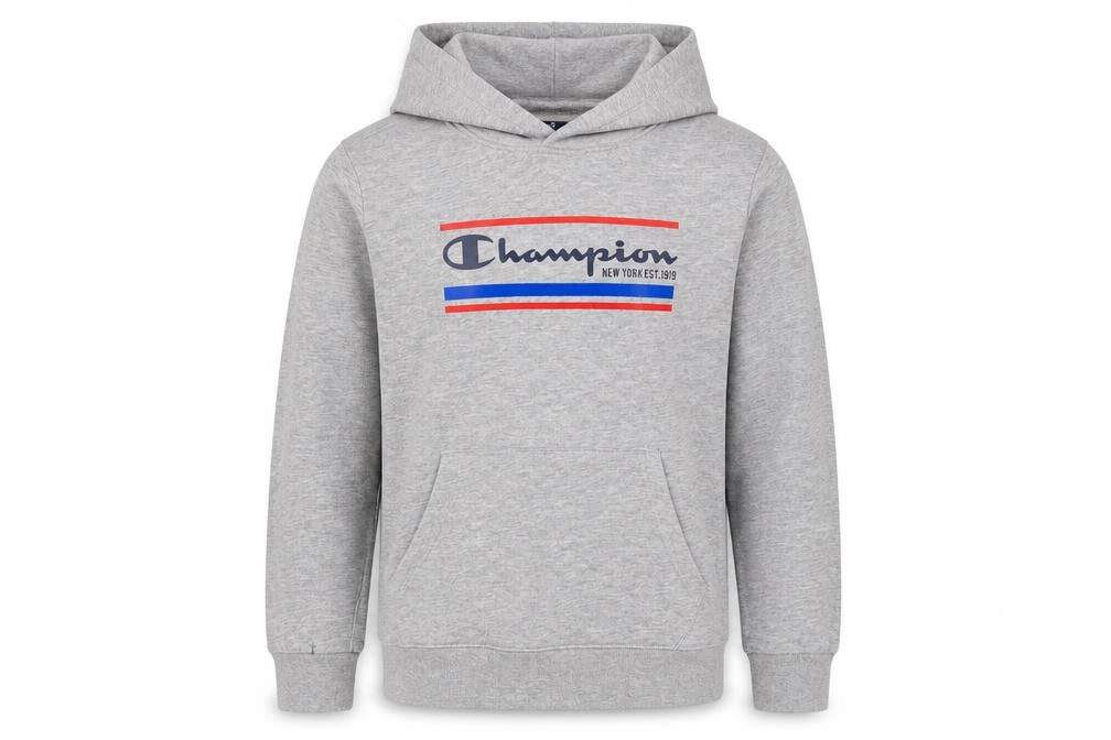 Champion Boys Grey Hoodie XL 13-14 Years Pullover Graphic Sweatshirt