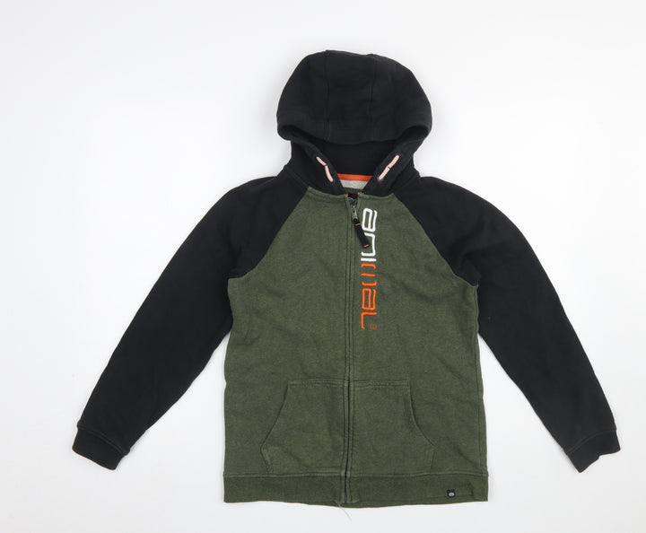 Animal Boys Green Black Full Zip Hoodie 13 Years Cotton Blend