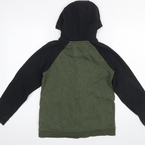 Animal Boys Green Black Full Zip Hoodie 13 Years Cotton Blend