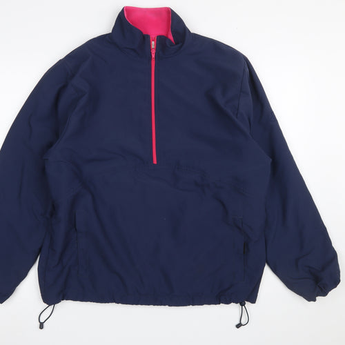 One Up Golf Men's Blue Windbreaker Jacket M Lightweight 1/4 Zip