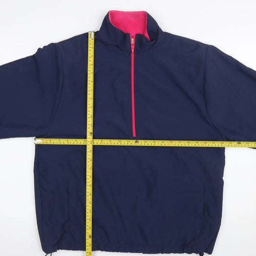 One Up Golf Men's Blue Windbreaker Jacket M Lightweight 1/4 Zip