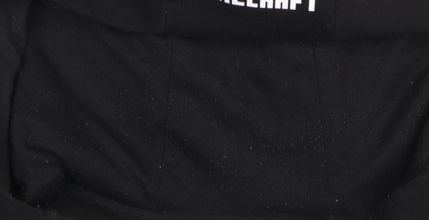 Primark Boys Black Minecraft Full Zip Hoodie 11-12 Years Polyester Blend