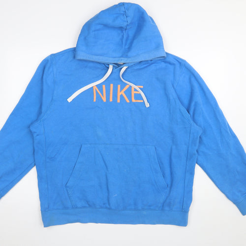 Nike Men's Blue Pullover Hoodie Size L Sports Fleece Sweatshirt