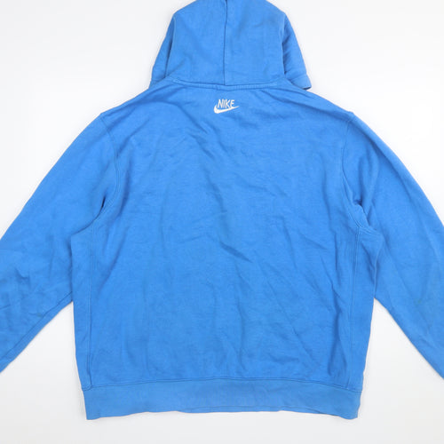 Nike Men's Blue Pullover Hoodie Size L Sports Fleece Sweatshirt