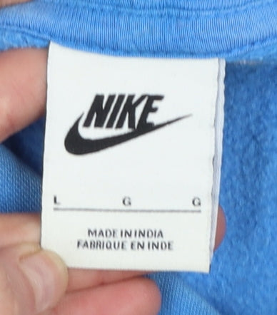 Nike Men's Blue Pullover Hoodie Size L Sports Fleece Sweatshirt
