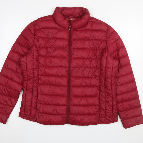 Primark Women Red XL Quilted Puffer Jacket Lightweight Zip Coat