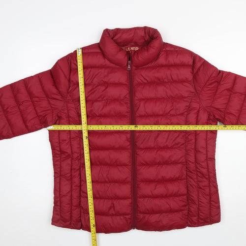 Primark Women Red XL Quilted Puffer Jacket Lightweight Zip Coat