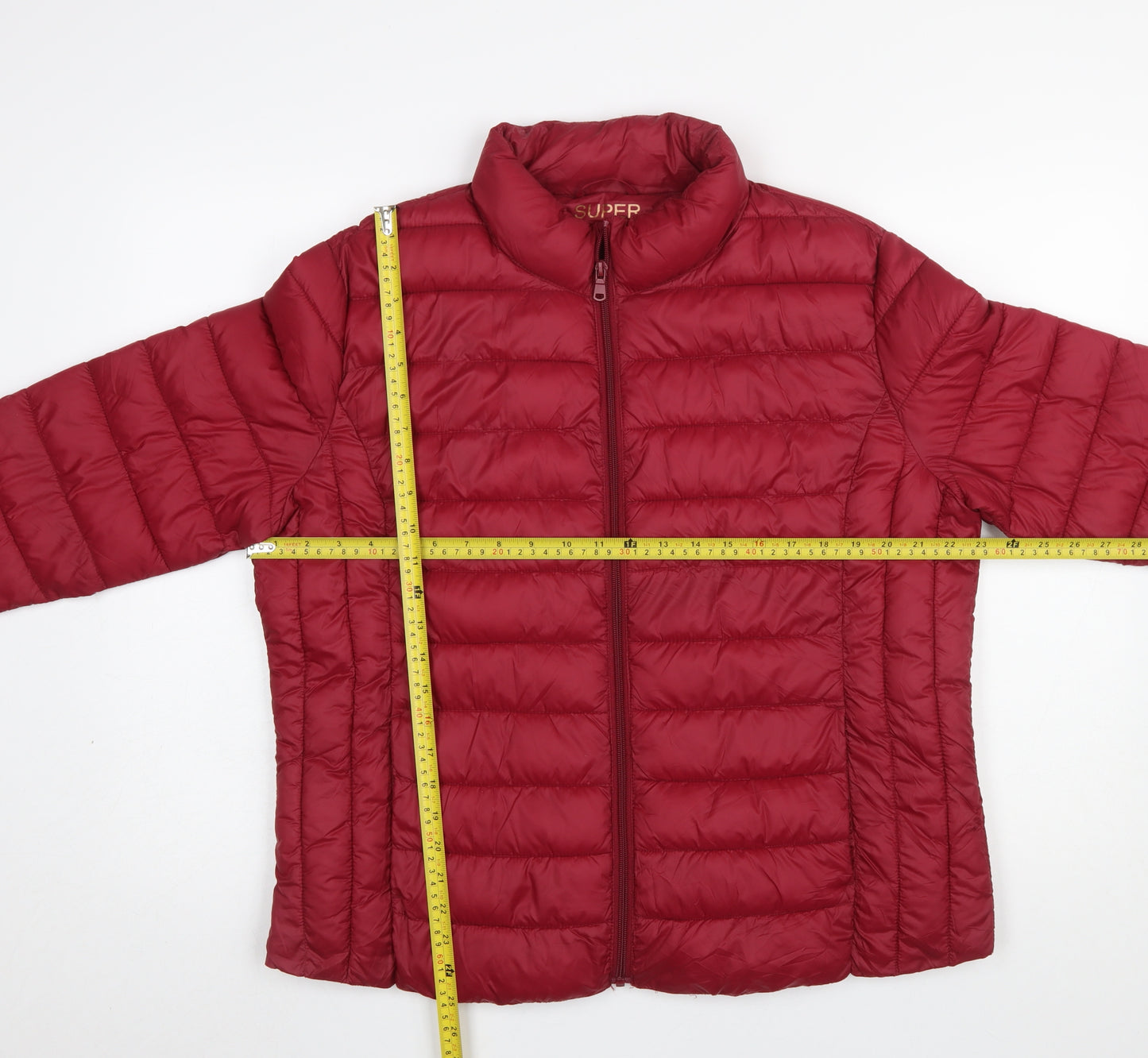 Primark Women Red XL Quilted Puffer Jacket Lightweight Zip Coat