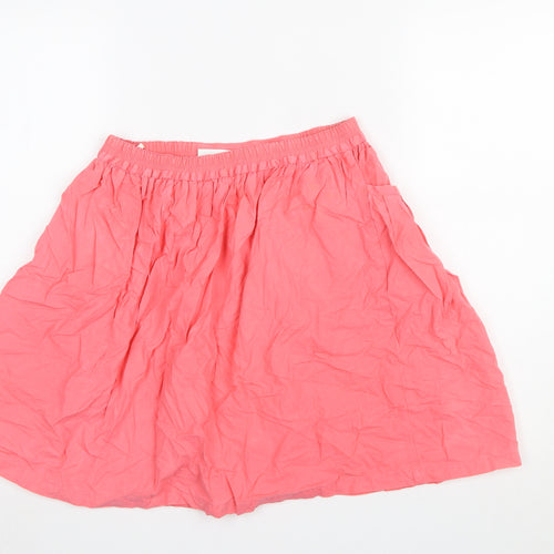 Benetton Women's Pink Cotton A-Line Knee Length Skirt Size 8