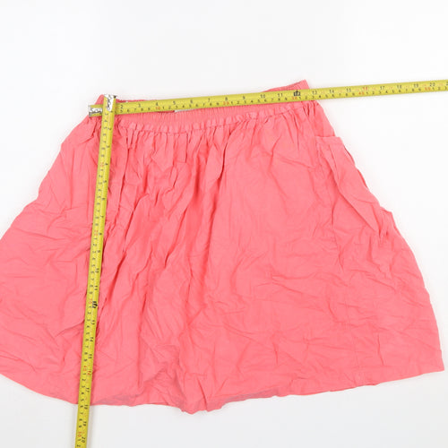 Benetton Women's Pink Cotton A-Line Knee Length Skirt Size 8