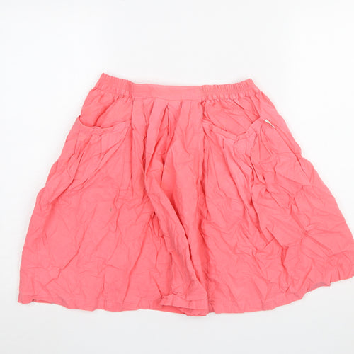 Benetton Women's Pink Cotton A-Line Knee Length Skirt Size 8