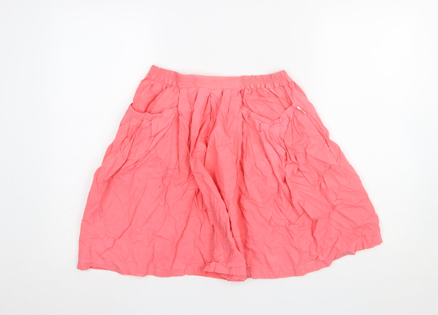 Benetton Women's Pink Cotton A-Line Knee Length Skirt Size 8
