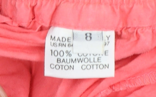 Benetton Women's Pink Cotton A-Line Knee Length Skirt Size 8