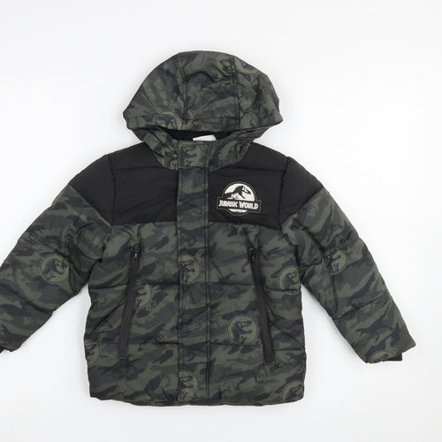 Primark Boys Jurassic World Camouflage Hooded Puffer Jacket 3-4 Years