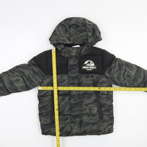 Primark Boys Jurassic World Camouflage Hooded Puffer Jacket 3-4 Years
