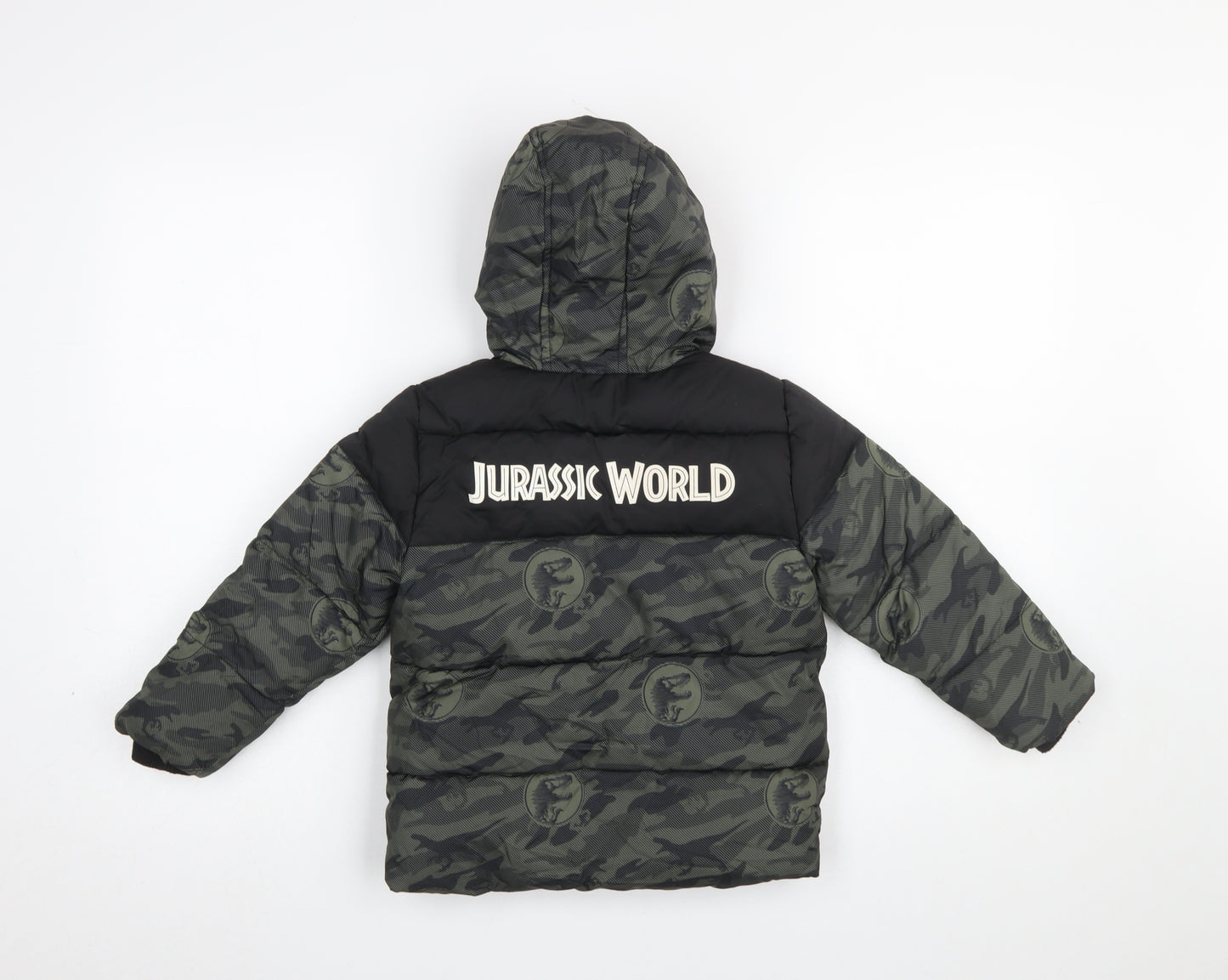 Primark Boys Jurassic World Camouflage Hooded Puffer Jacket 3-4 Years