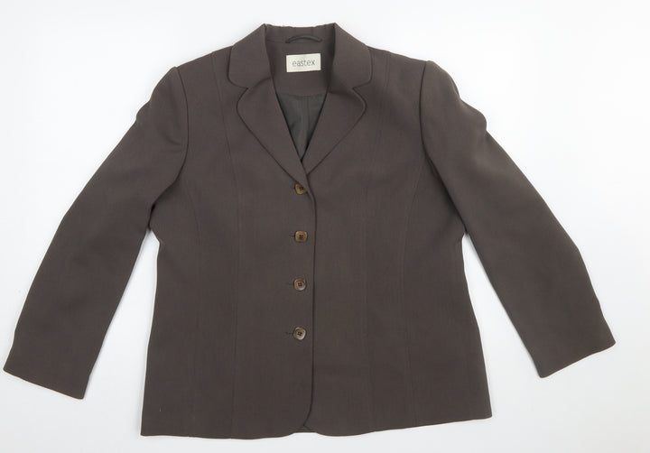 Eastex Women’s Brown Lined Single-Breasted Suit Jacket UK 14