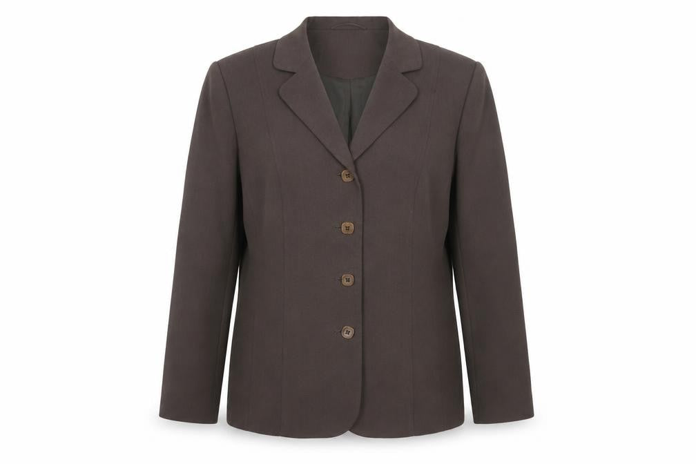 Front view of Eastex Women’s Brown Lined Single-Breasted Suit Jacket UK 14