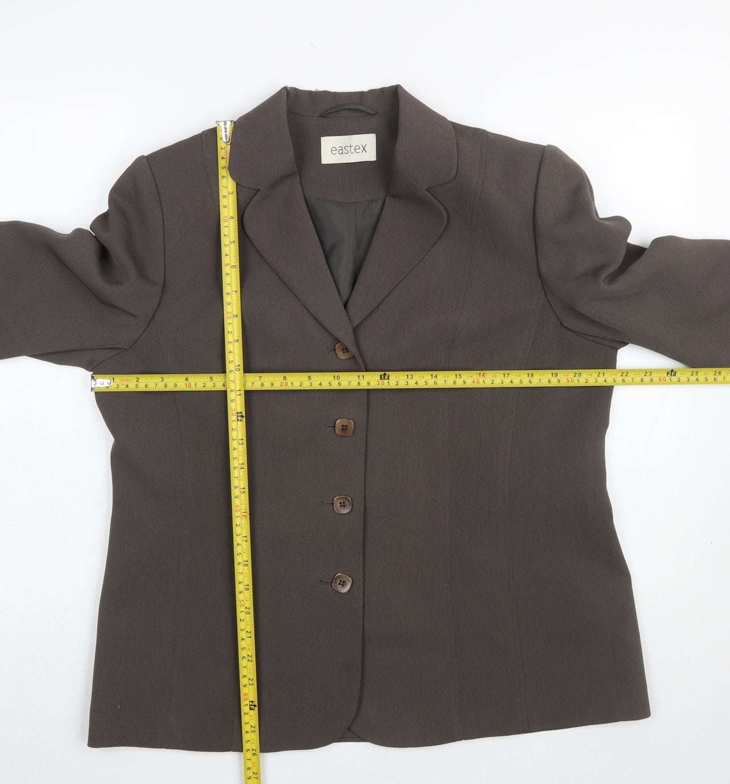 Eastex Women’s Brown Lined Single-Breasted Suit Jacket UK 14