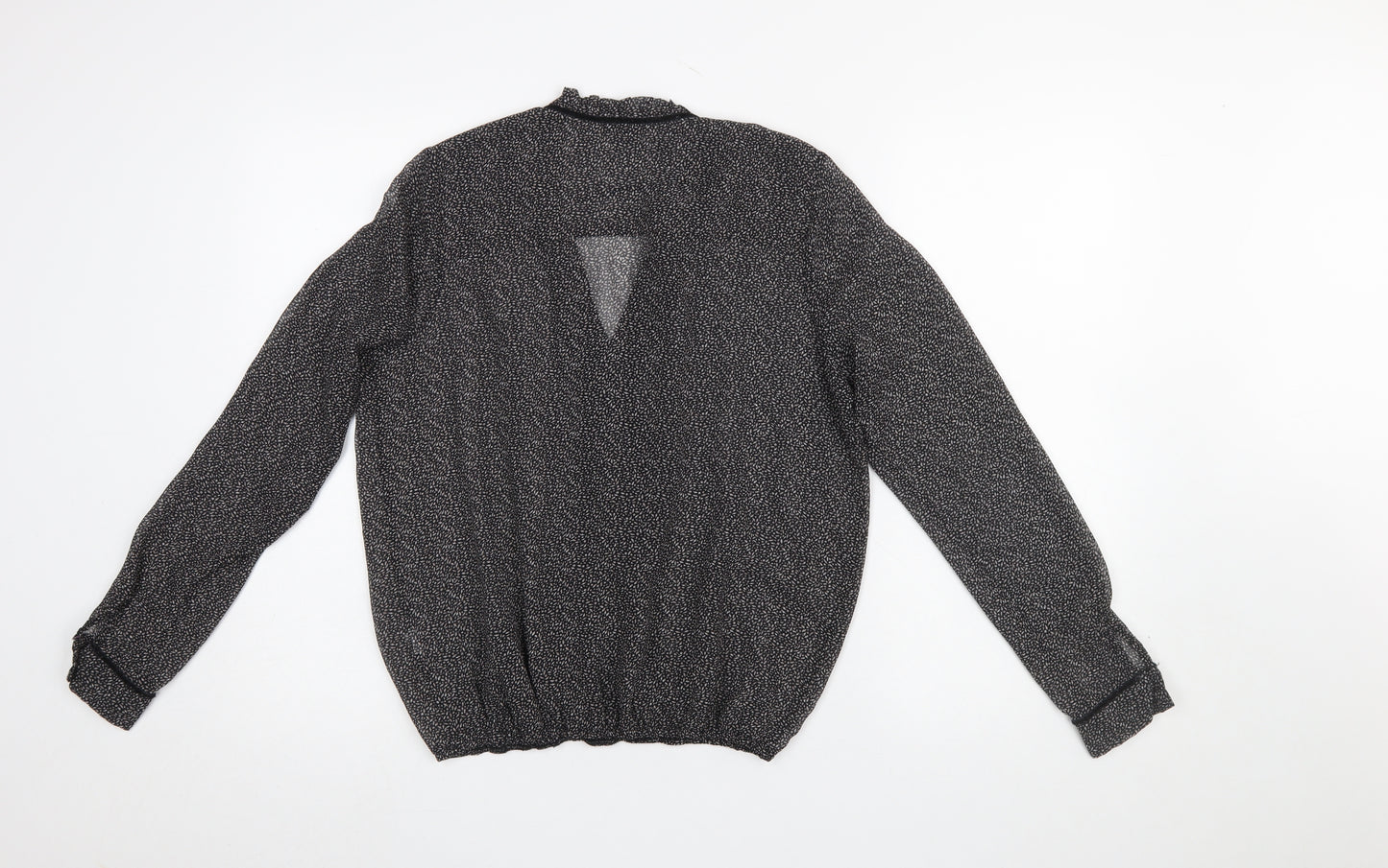 River Island Women’s Black V-Neck Long Sleeve Tunic Blouse Size 8