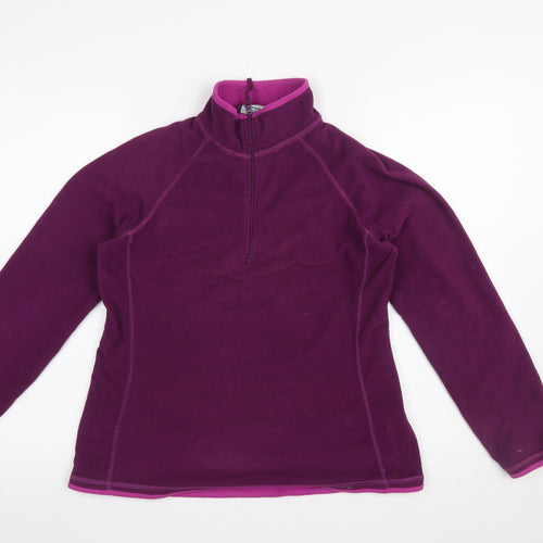 Mountain Warehouse Women Purple Fleece 1/4 Zip Pullover UK 12