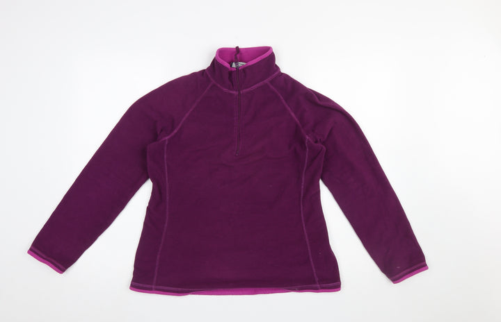 Mountain Warehouse Women Purple Fleece 1/4 Zip Pullover UK 12