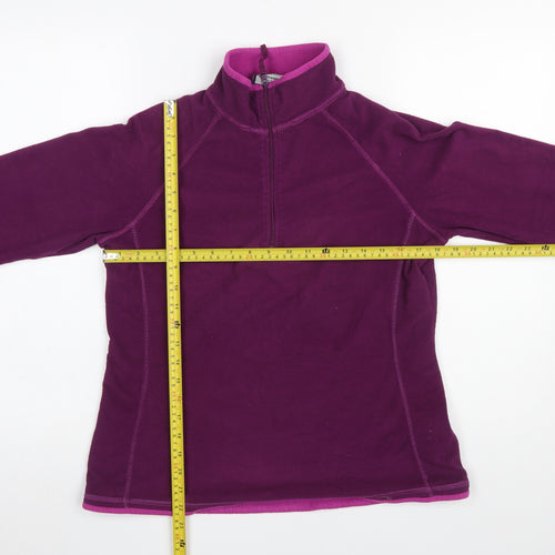 Mountain Warehouse Women Purple Fleece 1/4 Zip Pullover UK 12