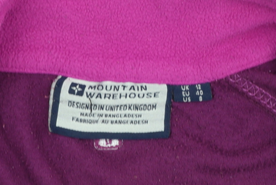 Mountain Warehouse Women Purple Fleece 1/4 Zip Pullover UK 12