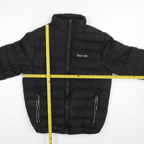 Bench Boys Black Puffer Jacket Age 13 Years Full Zip Quilted Winter Coat