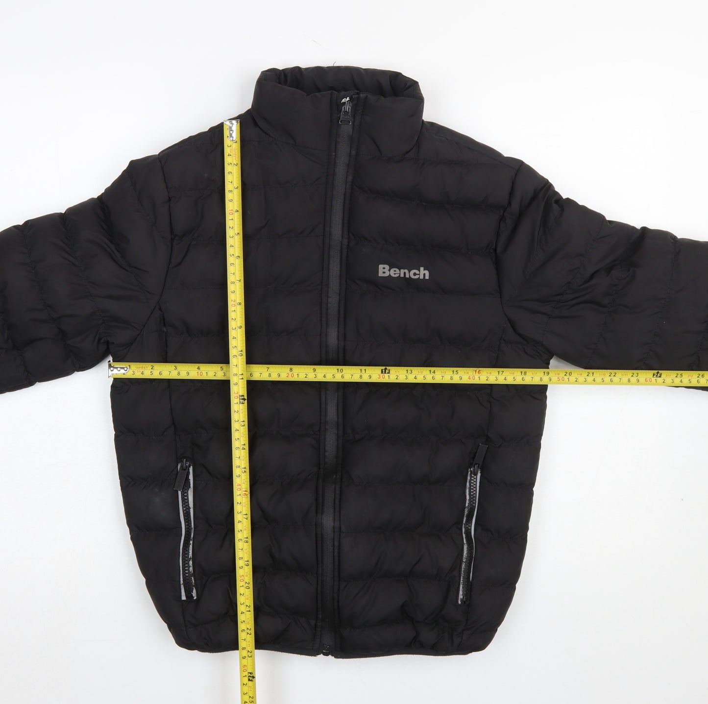 Bench Boys Black Puffer Jacket Age 13 Years Full Zip Quilted Winter Coat