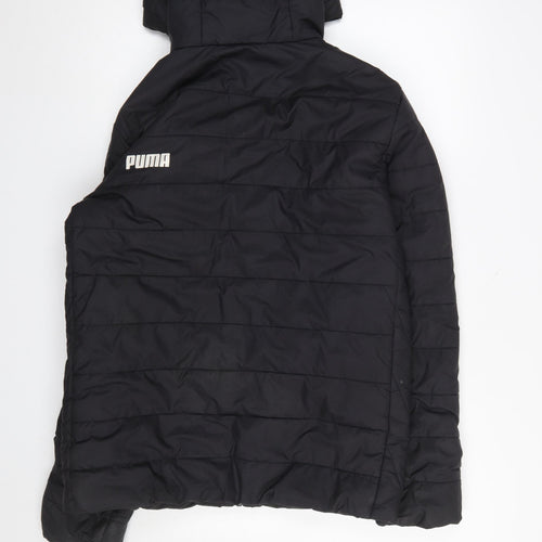 Puma Men's Black Puffer Jacket Hooded S Polyester Winter Coat