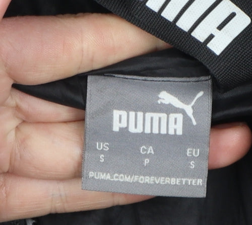 Puma Men's Black Puffer Jacket Hooded S Polyester Winter Coat