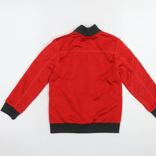Adidas Boys Red Full Zip Sweatshirt 6-7 Years Sports Jacket