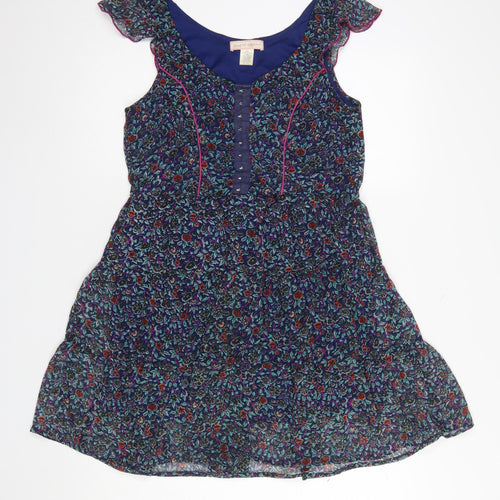 Band of Gypsies Women's Multicoloured Floral Fit & Flare Short Dress S