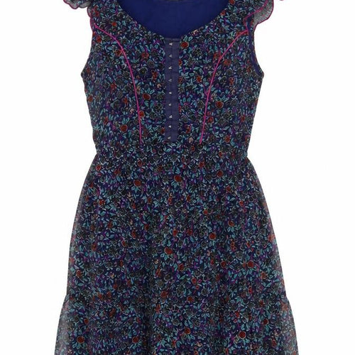 Band of Gypsies Women's Multicoloured Floral Fit & Flare Short Dress S
