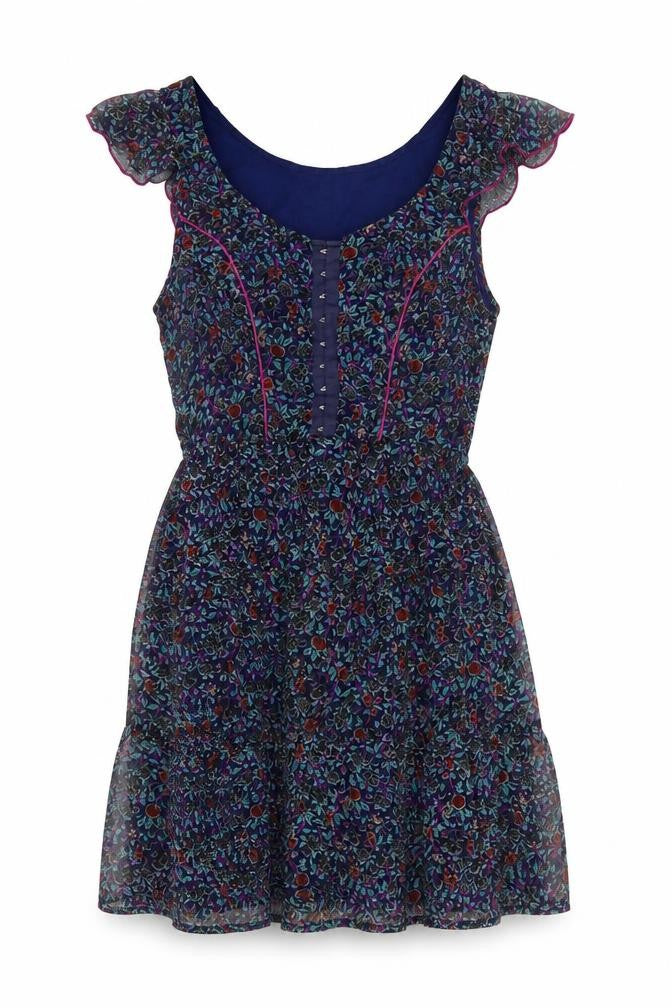 Band of Gypsies Women's Multicoloured Floral Fit & Flare Short Dress S