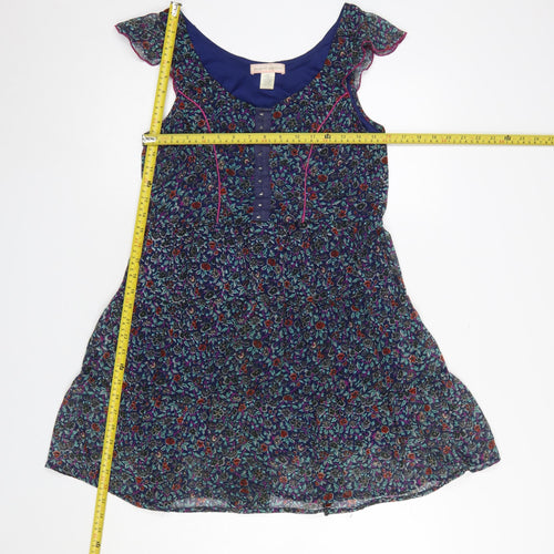 Band of Gypsies Women's Multicoloured Floral Fit & Flare Short Dress S