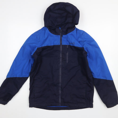 Peter Storm Boys Blue Hooded Waterproof Rain Coat Jacket Size 13 Years