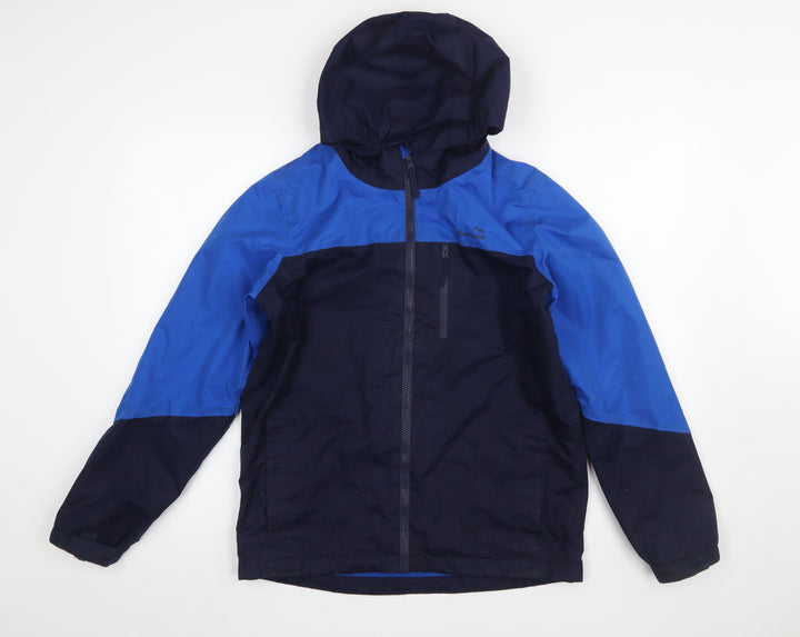 Peter Storm Boys Blue Hooded Waterproof Rain Coat Jacket Size 13 Years