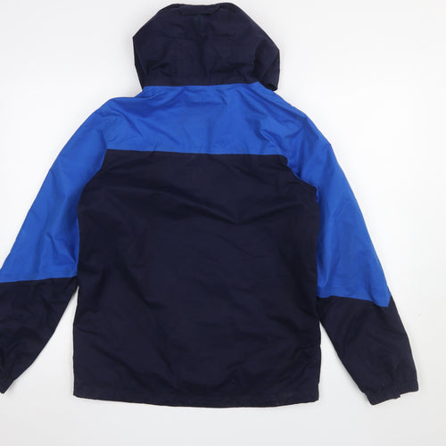 Peter Storm Boys Blue Hooded Waterproof Rain Coat Jacket Size 13 Years