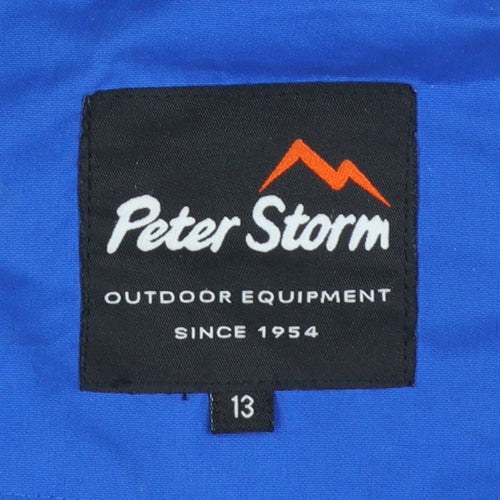 Peter Storm Boys Blue Hooded Waterproof Rain Coat Jacket Size 13 Years